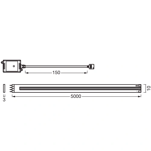 Умная LED COB лента 5m, 3.6W/m, 2700-6500K, IP20