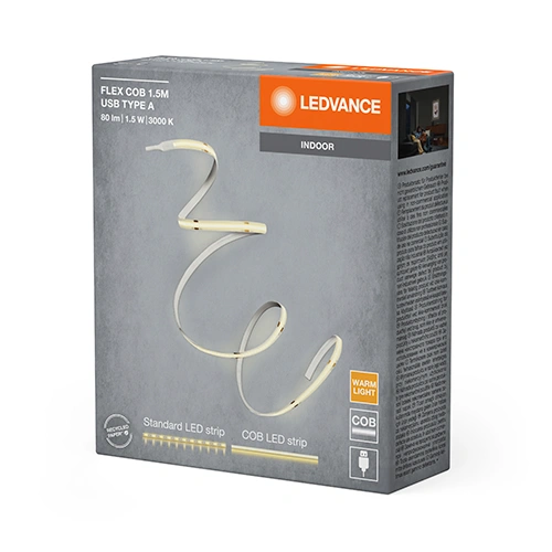 LED COB lente USB Type A, 1.5m, 1.5W, 3000K, IP20