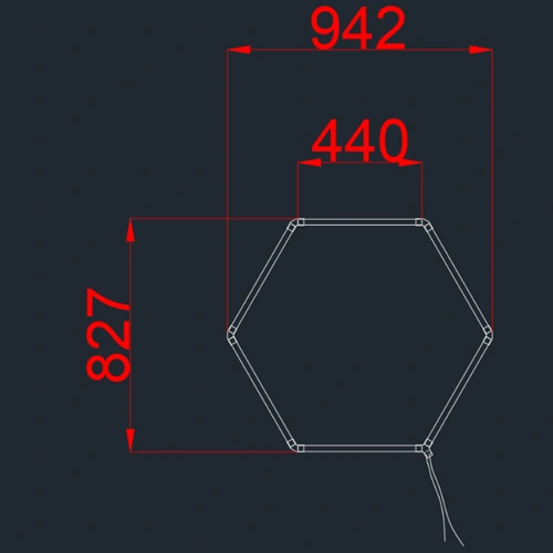 Hexagon gaismekļu komplekts, 1gab., ar aksesuāriem, 42W, 6000K, IP20, 5040 Lm