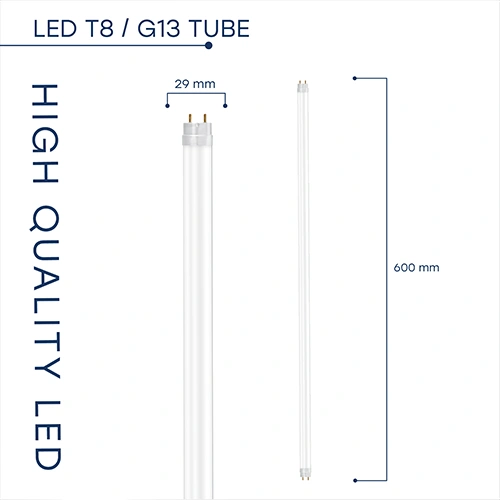 LED лампа T8, 60 cm, 9W, 4000K, 1440Lm, IP20