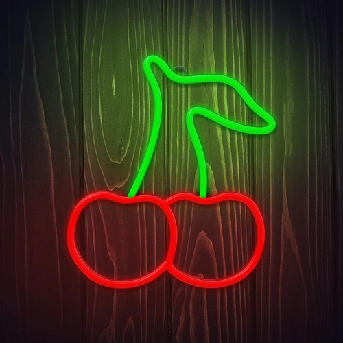 LED Neona gaismas izkārtne - cherry, daudzkrāsains