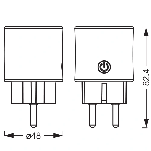 Viedā kontaktligzda 230V, IP20, 10A, SMART+ WIFI Matter spraudnis