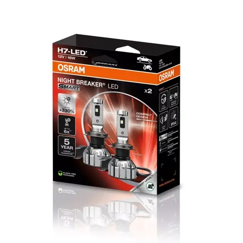LED spuldzes H7, 16W, 12V, 6000K, NIGHT BREAKER LED SMART sērija
