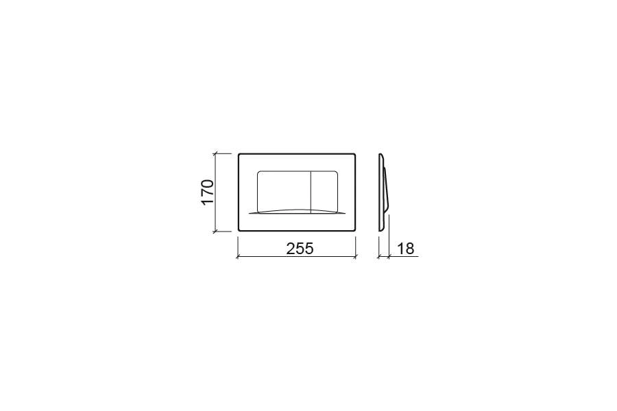Double flush button for concealed cisterns, PLAN