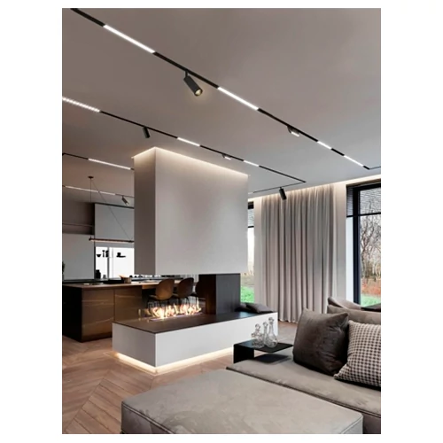 LED Magnētiskais sliežu gaismeklis GRILLE LIGHT 6W, 3000K, 113 mm, 48V