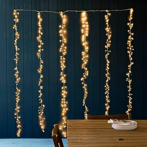 LED Ziemassvētku virtene - aizkari vara stieple, 3x3m, silti balts, 31V, IP44, 1200LED