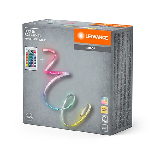 LED COB strip with remote 3m, 3.3W/m, RGB+WW, IP20