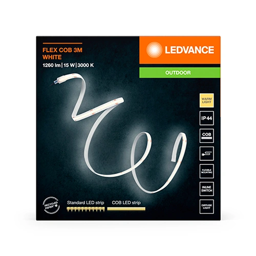 LED COB strip 3m, 5W/m, 3000K, IP44