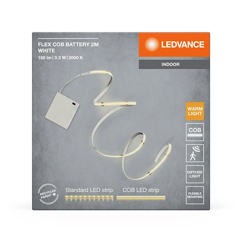 LED лента на батарейках, 2m, 3.3W, 3000K, IP20