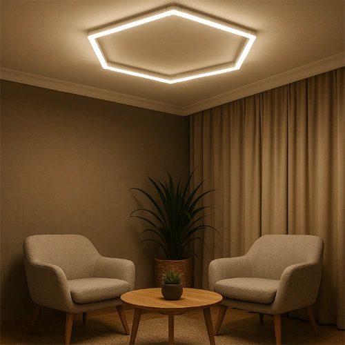 Hexagon gaismekļu komplekts, 1gab., ar aksesuāriem, 42W, 6000K, IP20, 5040 Lm