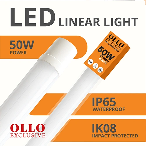 LED Mitrumizturīgs lineārais gaismeklis 150cm, 50W, 4000K