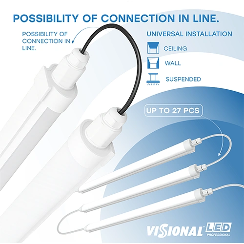 LED Mitrumizturīgs 50W lineārais gaismeklis ar PHILIPS diodēm 150cm, 4000K