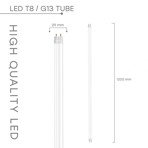 LED лампа T8, 120 cm, 18W, 4000K, 2160Lm, IP20