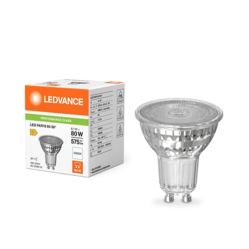 LED spuldze GU10, 36°, 6.1W, 575lm, 4000K