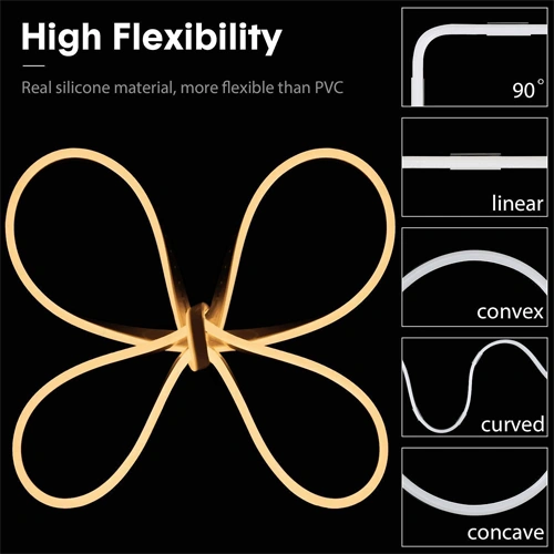Neona LED lente 220V, 4000K, IP67, 10W/m, 560Lm/m