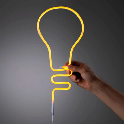 LED Neona lente 12V, dzeltena, IP67, 5m, 6x12mm, NEON FLEX