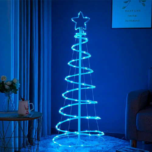 Spīdošā Ziemassvētku eglīte 1.2m, daudzkrāsaina, 4.4W, 73 LED