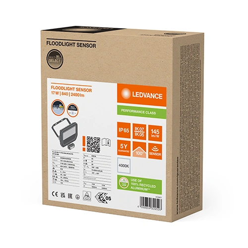 Уличный LED прожектор с сенсором 17W/11W, 4000K, IP65, 2400/1600Lm, FLOODLIGHT SENSOR 20
