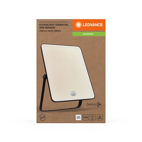 LED прожектор с сенсором, 50W, 4500Lm, 4000K, IP65, IK04, Essentials Floodlights Sensor