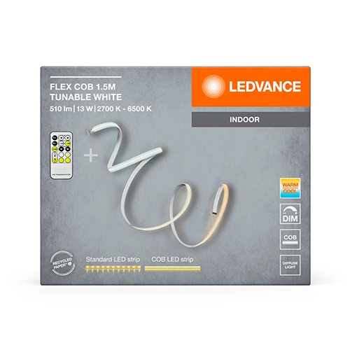 LED COB лента с пультом 1.5m, 8.6W/m, 2700-6500K, IP20