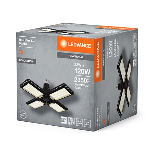 LED лампа E27, 23W, 2350Lm, 4000K, 100°, Highbay Blade