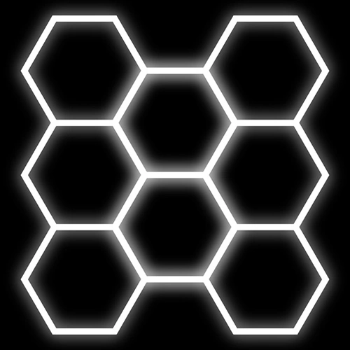 Hexagon gaismekļu komplekts, 8 gab., ar aksesuāriem, 280W, 6000K, IP20, 33600 Lm