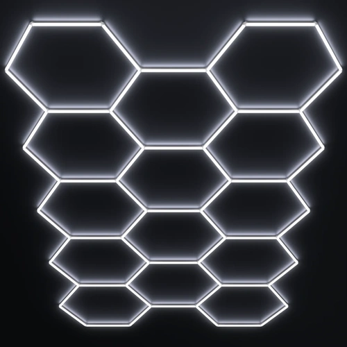 Hexagon gaismekļu komplekts, 14 gab., ar aksesuāriem, 456W, 6000K, IP20, 54720 Lm