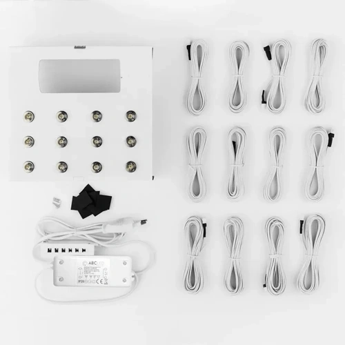 LED Zvaigžņotā debess komplekts, saunām, bērnu istabām, vanas istabām, 12 gaismekļi, 6000K, IP54, 35°, sudraba korpuss