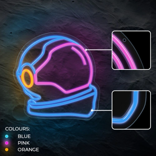 LED световая неоновая панель-вывеска - астронавт, многоцветная