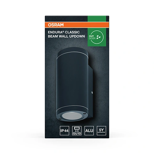 Fasādes gaismeklis, excl. 2xGU10, max 2x35W, IP44, IK03, ENDURA BEAM