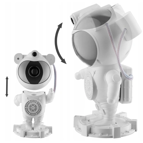 Projektors astronauts ar iebūvēto skaļruni un pulti mājām - zvaigžņotas debesis, galaktikas, kosmosa projekcija