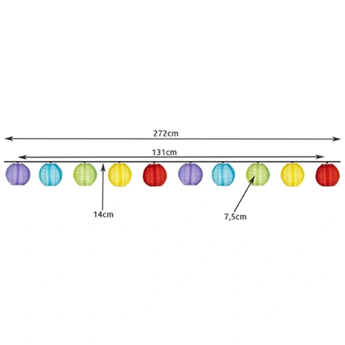 Spuldžu virtene uz saules baterijām 3m IP44