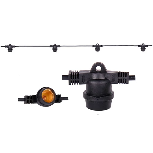 LED āra dārza 10m virtene dārzam un terasēm E27 spuldzēm