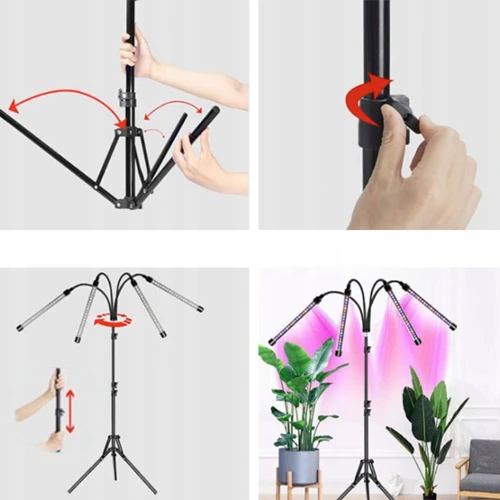 LED Fito gaismeklis augiem un stādiem ar pulti, 14W, IP54, 4x20 LED