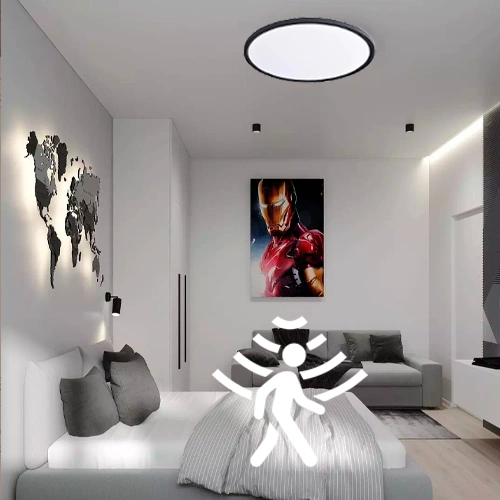 LED Влагозащищенный светильник с PIR датчиком движения 32W, 3CCT, 3840Lm, IP44, Ø 400 x 25 mm