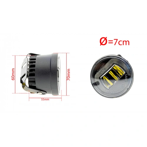 LED Противотуманные и дневные ходовые огни ДХО DUOLIGHT DL27, 2x8W, 6000K, 9-32V