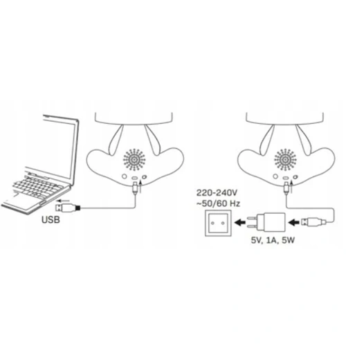LED galda lampa, naktslampa FANCY, 2.5W, 4000K, 59Lm, IP20, USB