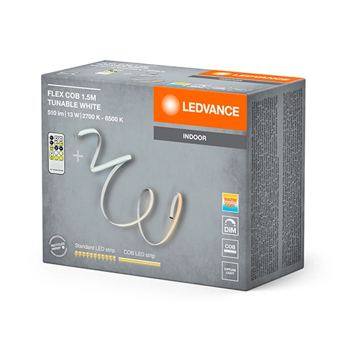 LED COB лента с пультом 1.5m, 8.6W/m, 2700-6500K, IP20