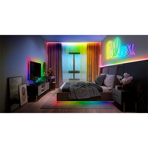 Viedā LED COB lente ar pulti 5m, 7W/m, RGB, IP20