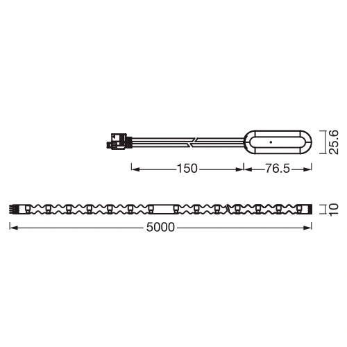LED strip with remote 5m, 2W/m, RGB+WW, IP20