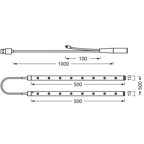 LED lente TV fona apgaismojumam, 1.5m, 4W, IP20, RGB, USB