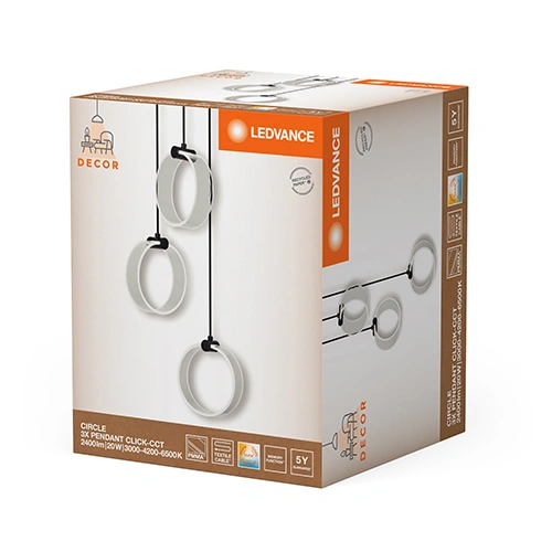 LED Подвесной светильник, 20W, CCT - Теплый-нейтральный-холодный белый, 2400Lm, IP20, Decor Circle