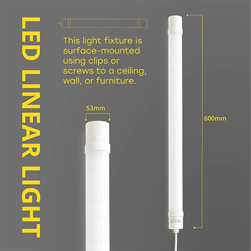 LED Mitrumizturīgs lineārais gaismeklis 60cm, 18W, 4000K