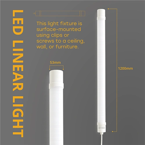 LED Mitrumizturīgs lineārais gaismeklis 120cm, 36W, 4000K