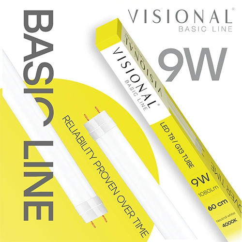 LED spuldze T8, 60 cm, 9W, 4000K, 1080Lm, IP20