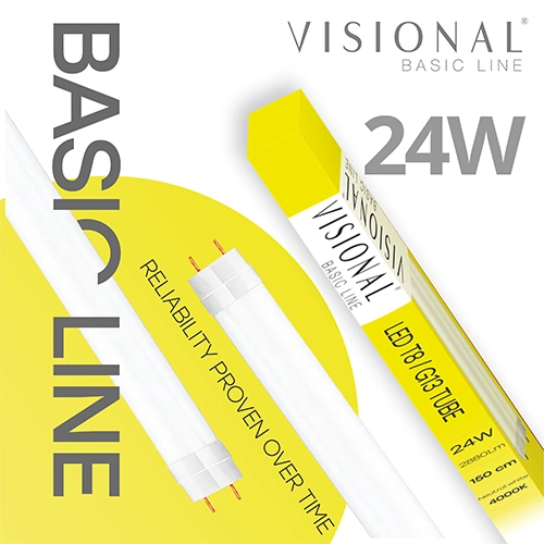 LED spuldze T8, 150 cm, 24W, 4000K, 2880Lm, IP20