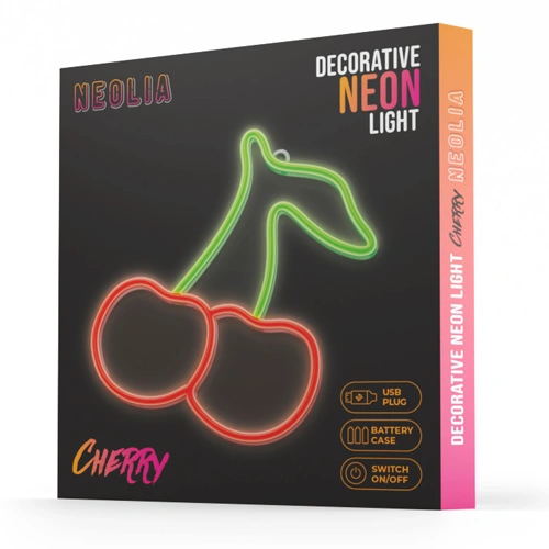 LED световая неоновая панель-вывеска - cherry, многоцветная