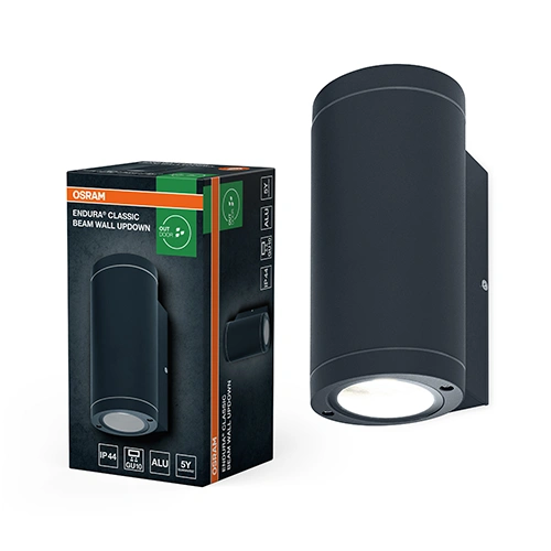 Fasādes gaismeklis, excl. 2xGU10, max 2x35W, IP44, IK03, ENDURA BEAM