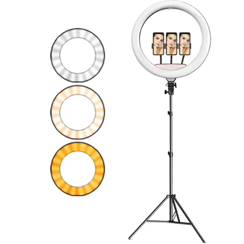 LED Selfie lampa 20W ar regulējamu statīvu
