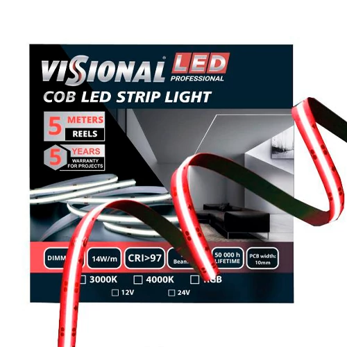 LED лента COB RGB, IP20, 24V, 14W